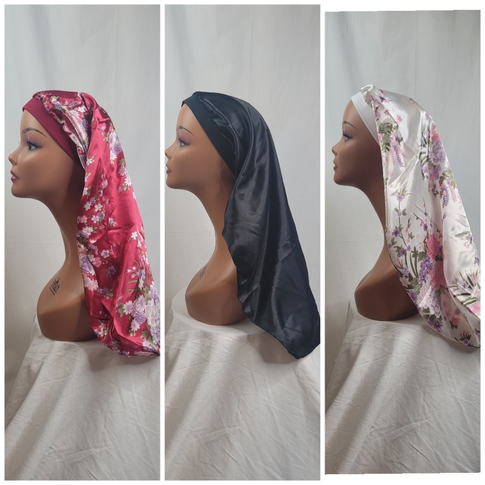 Long hair bonnet cover 3 in one bundle NWT